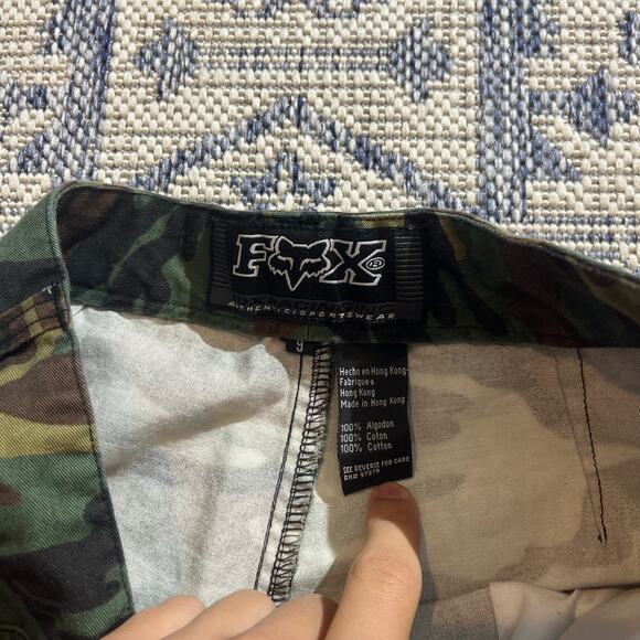 VTG Y2K Fox Racing Camo Shorts Womens Grunge Affliction Style SZ 9 - Picture 3 of 6